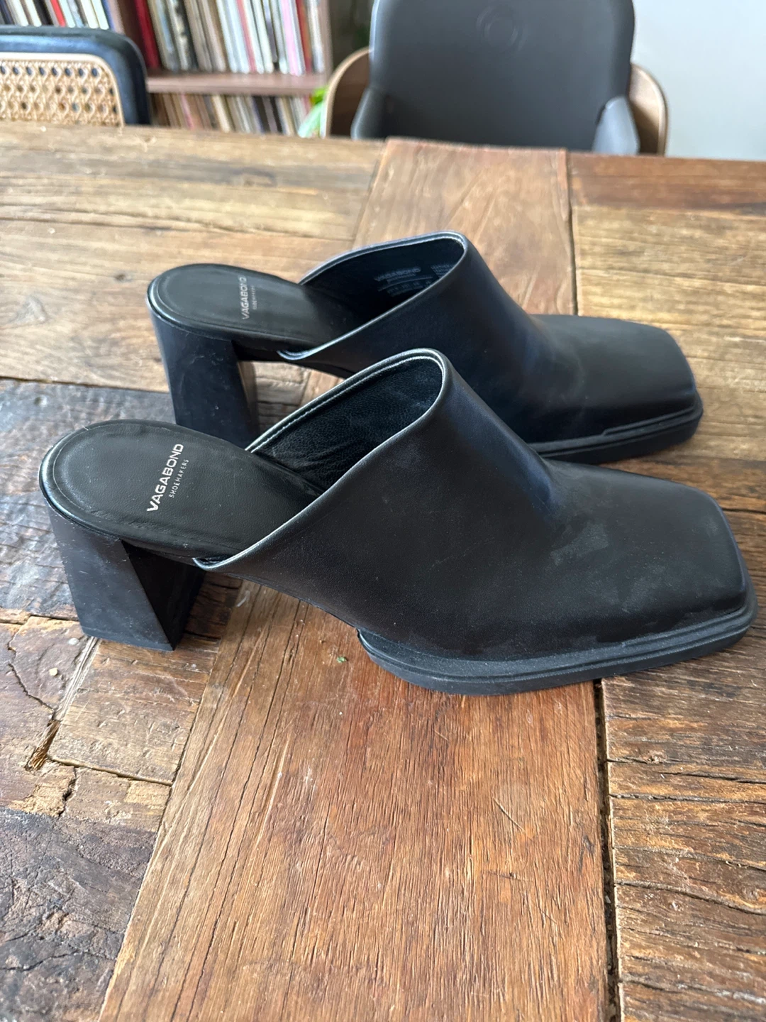 Vagabond Shoemakers Black Leather Square Toe Mules - photo 3