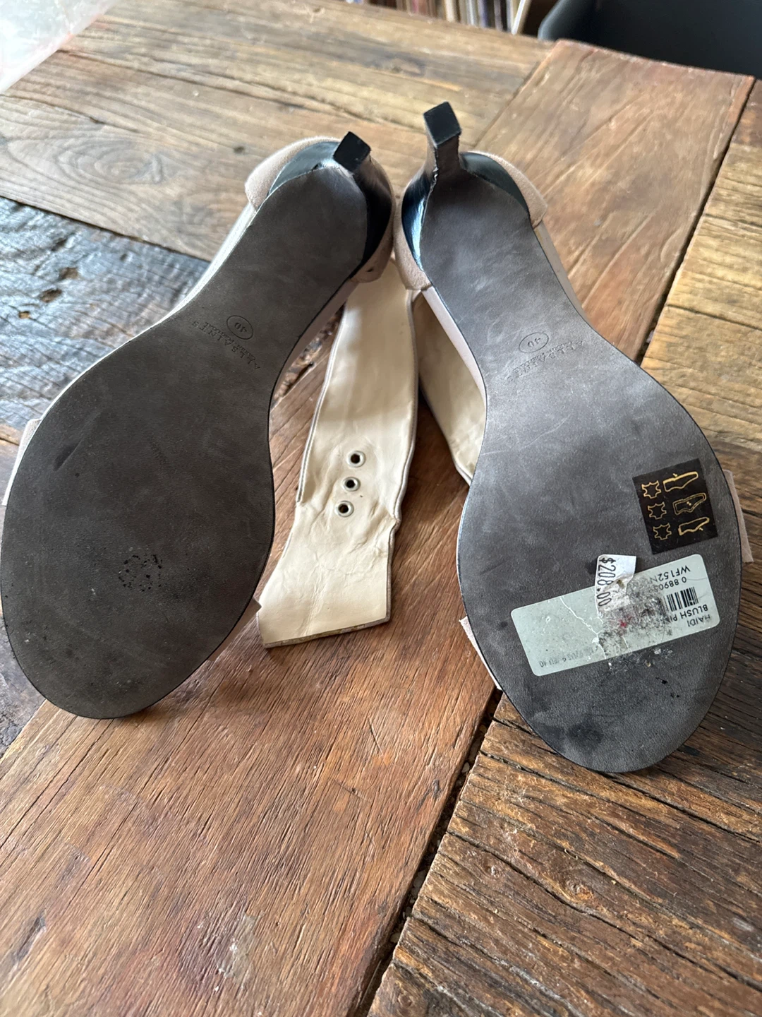ALLSAINTS Raidi Heeled Sandal Taupe Suede Size 38 - photo 4