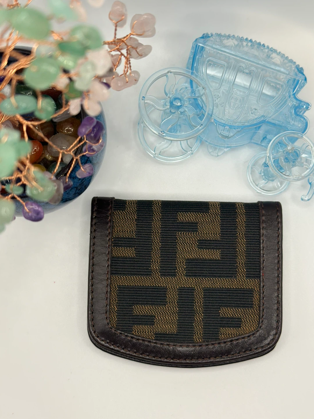 Fendi Zucca Canvas & Leather coin  Wallet