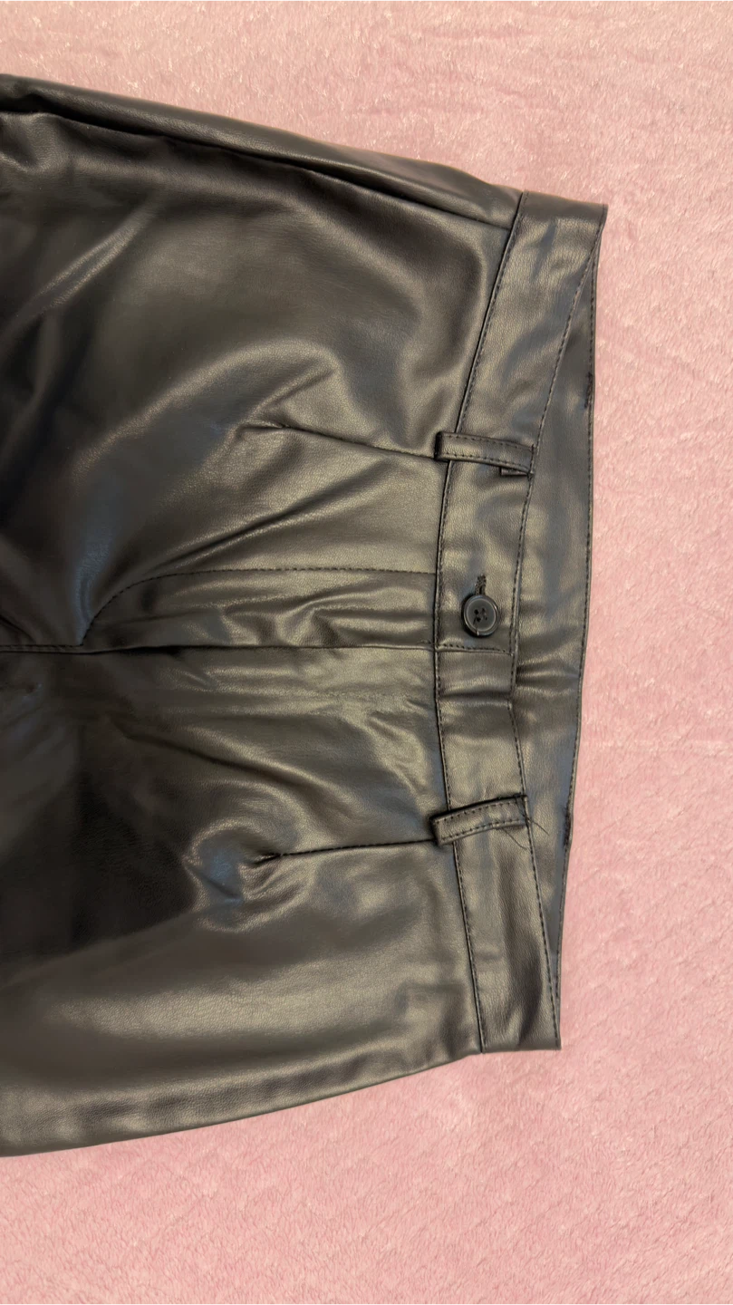 Black Faux Leather Pants - photo 4