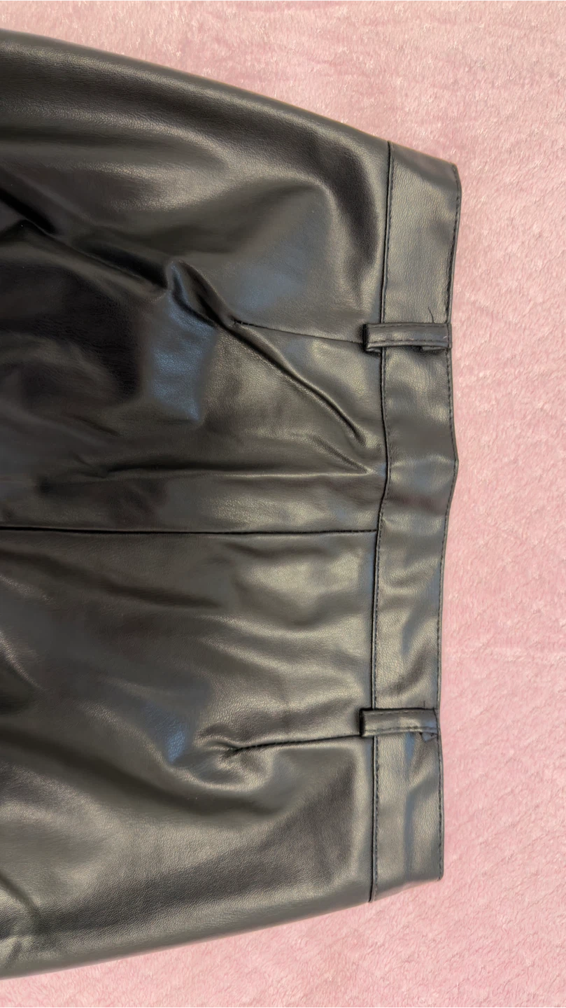 Black Faux Leather Pants - photo 5