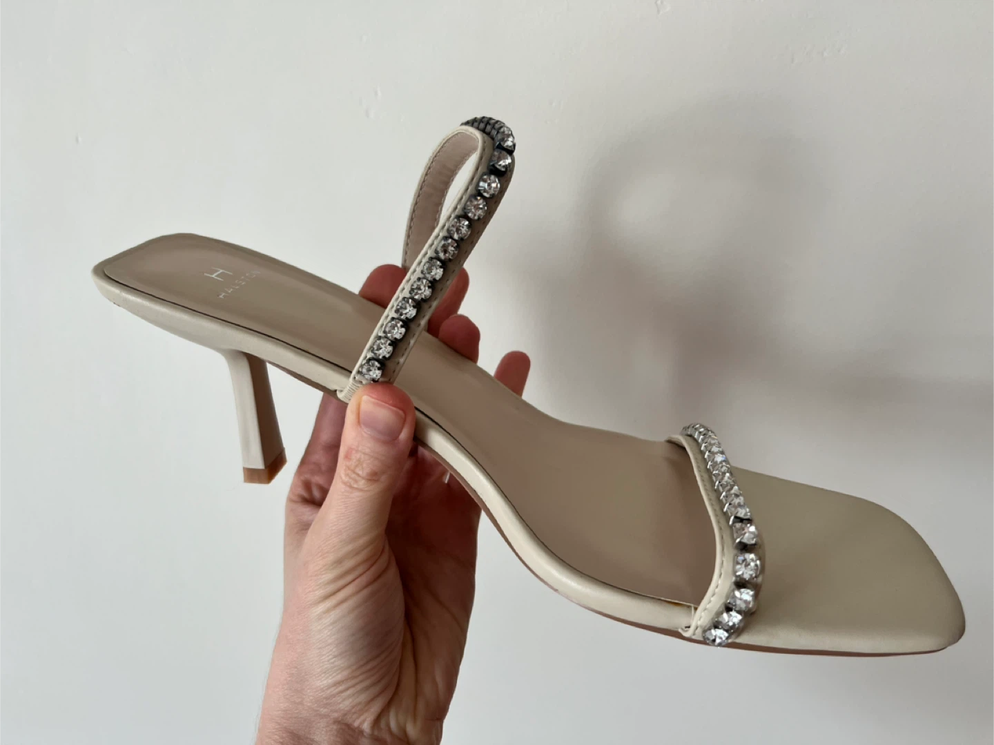 Halston Embellished Heeled Sandals - Beige/Silver US 11 - photo 4