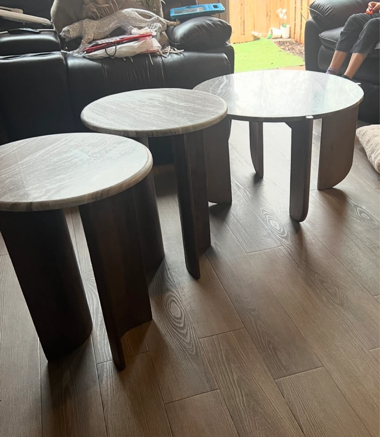Marble Top Side Tables Set of 3 - photo 2