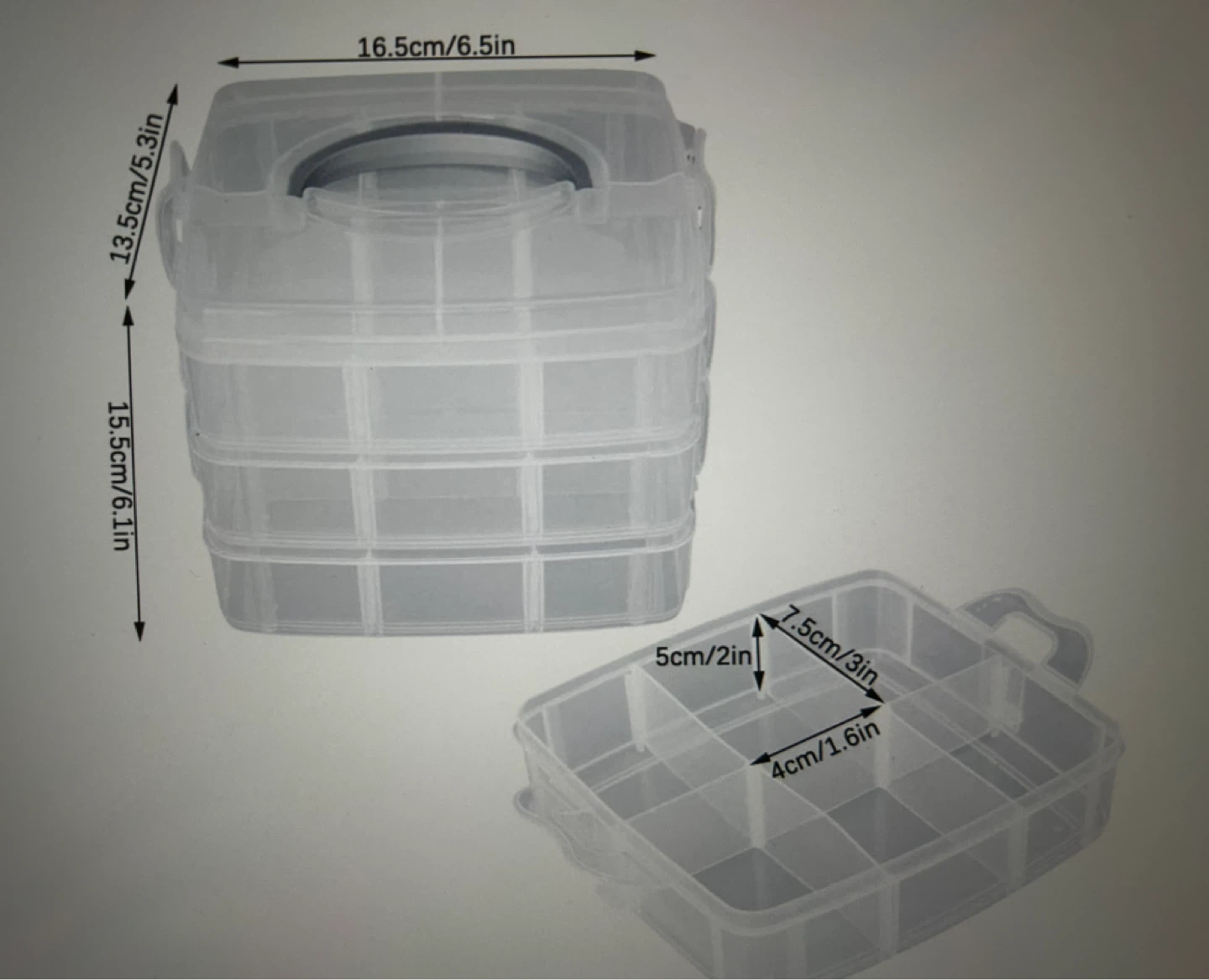Stackable Craft Organizer with Handle & Adjustable Dividers - photo 4