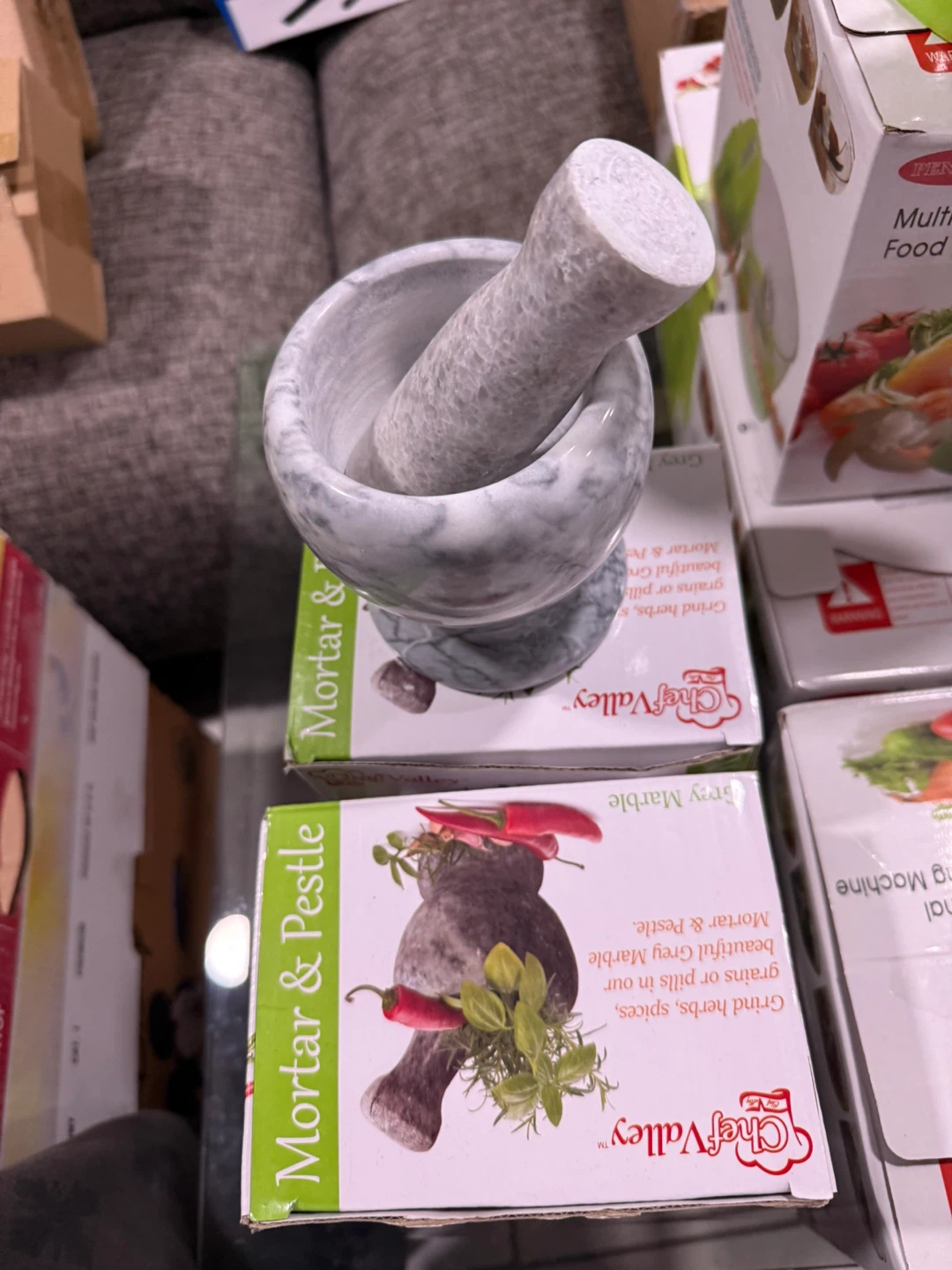 ChefValley Grey Marble Mortar and Pestle - photo 5