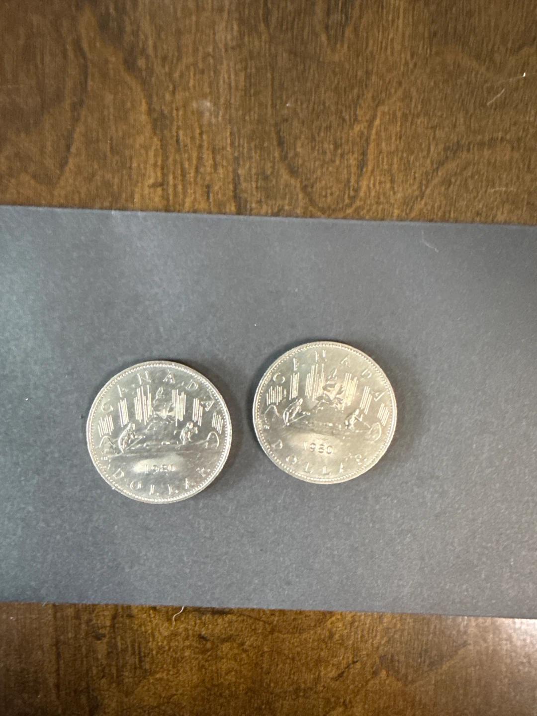 Two Canadian Silver Dollars 1980