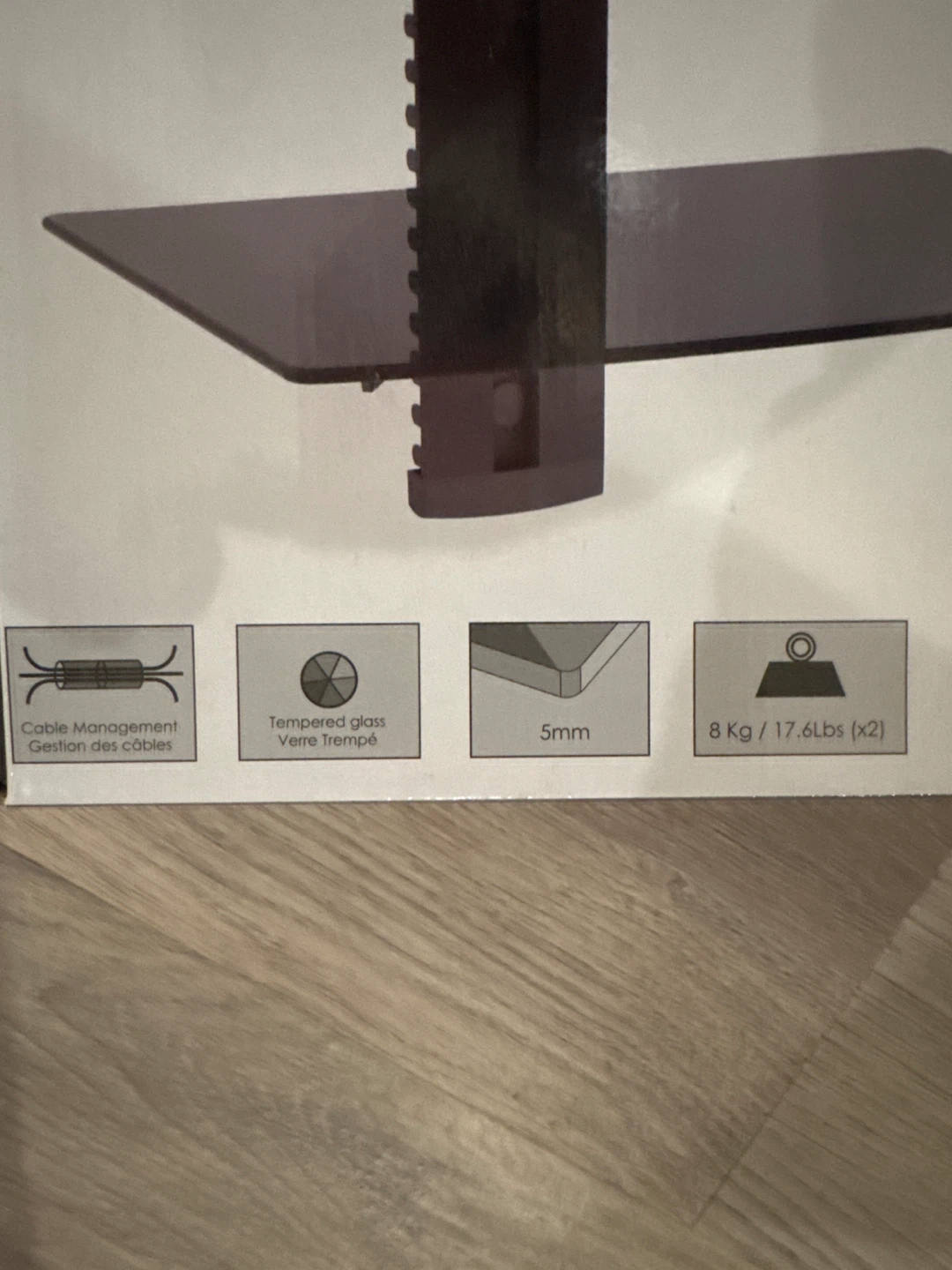 DVD Wall Mount with Tempered Glass Shelves - photo 2
