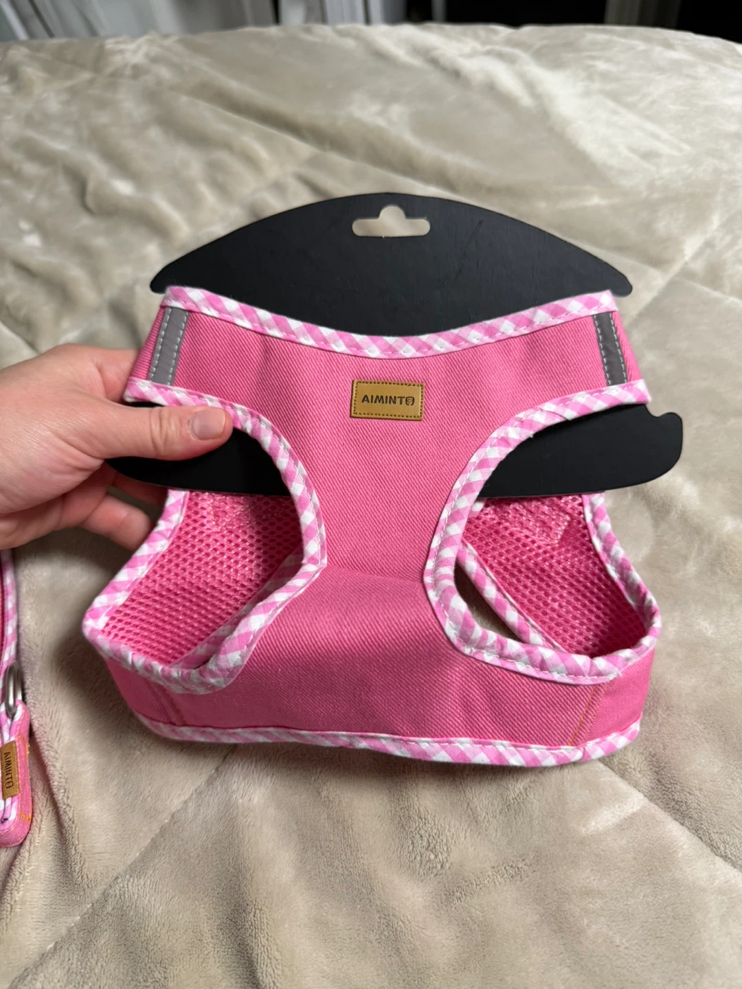 AIMINT Dog Harness and Leash Set - Pink, Size L - photo 2