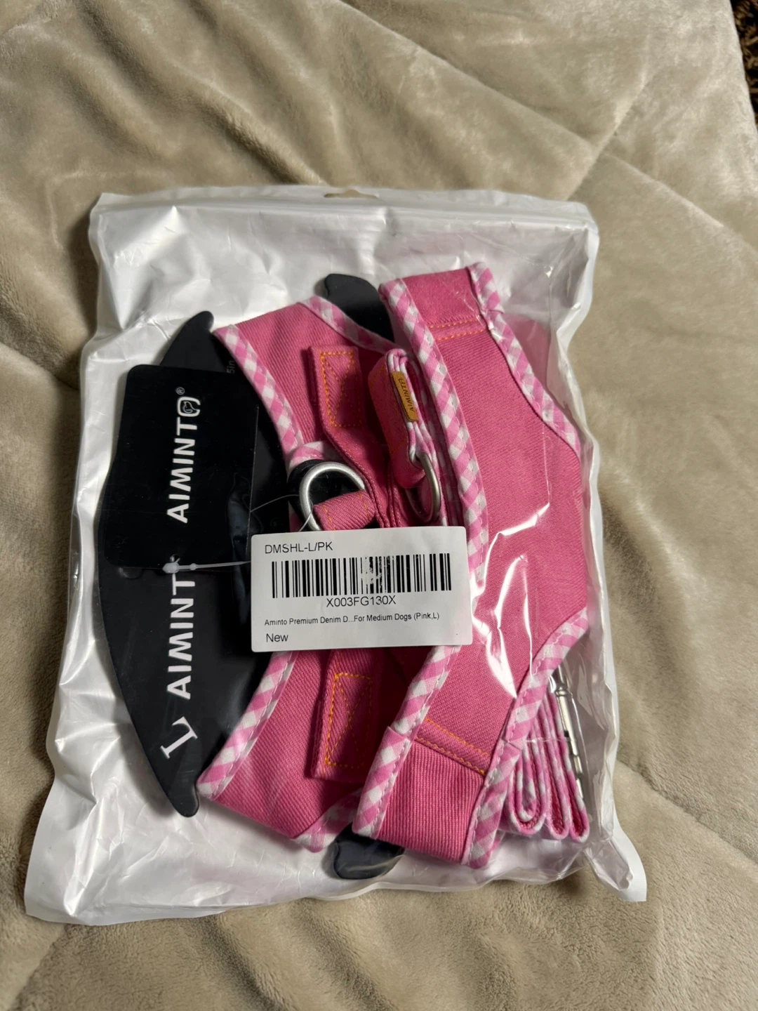 AIMINT Dog Harness and Leash Set - Pink, Size L - photo 4