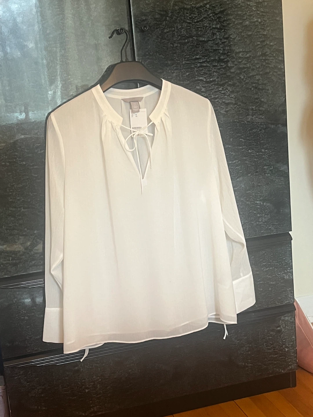 H&M White Sheer Blouse XL - photo 2