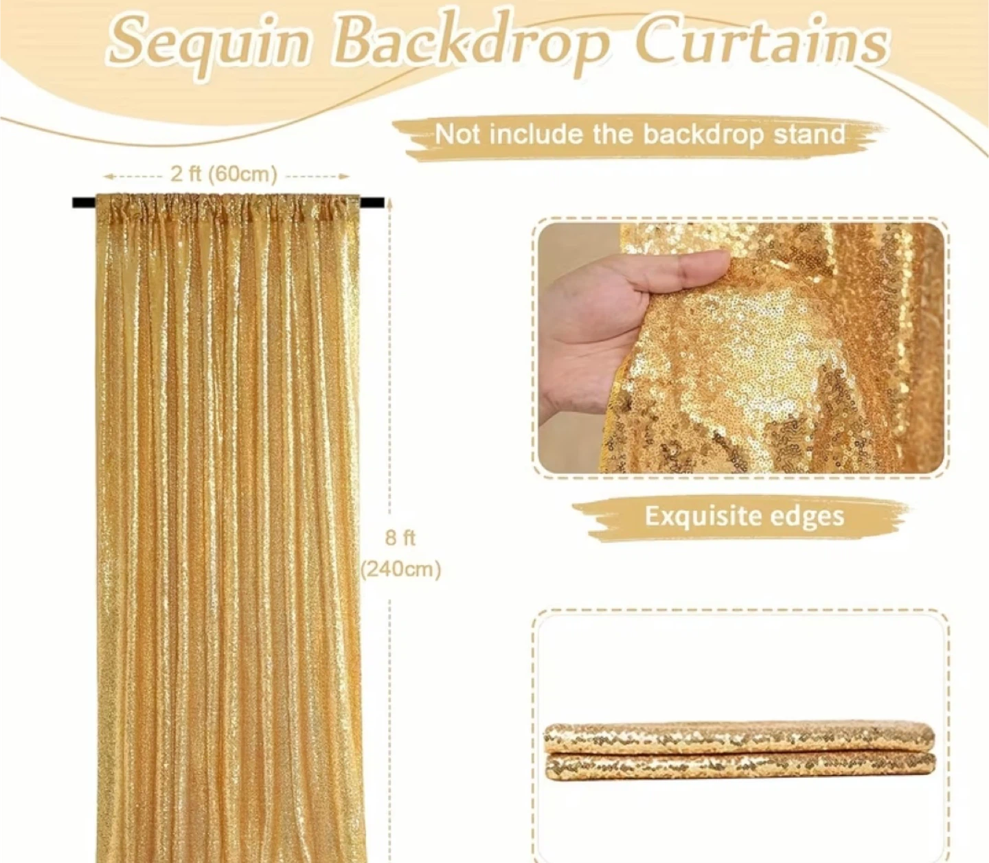 Gold Sequin Backdrop Curtains