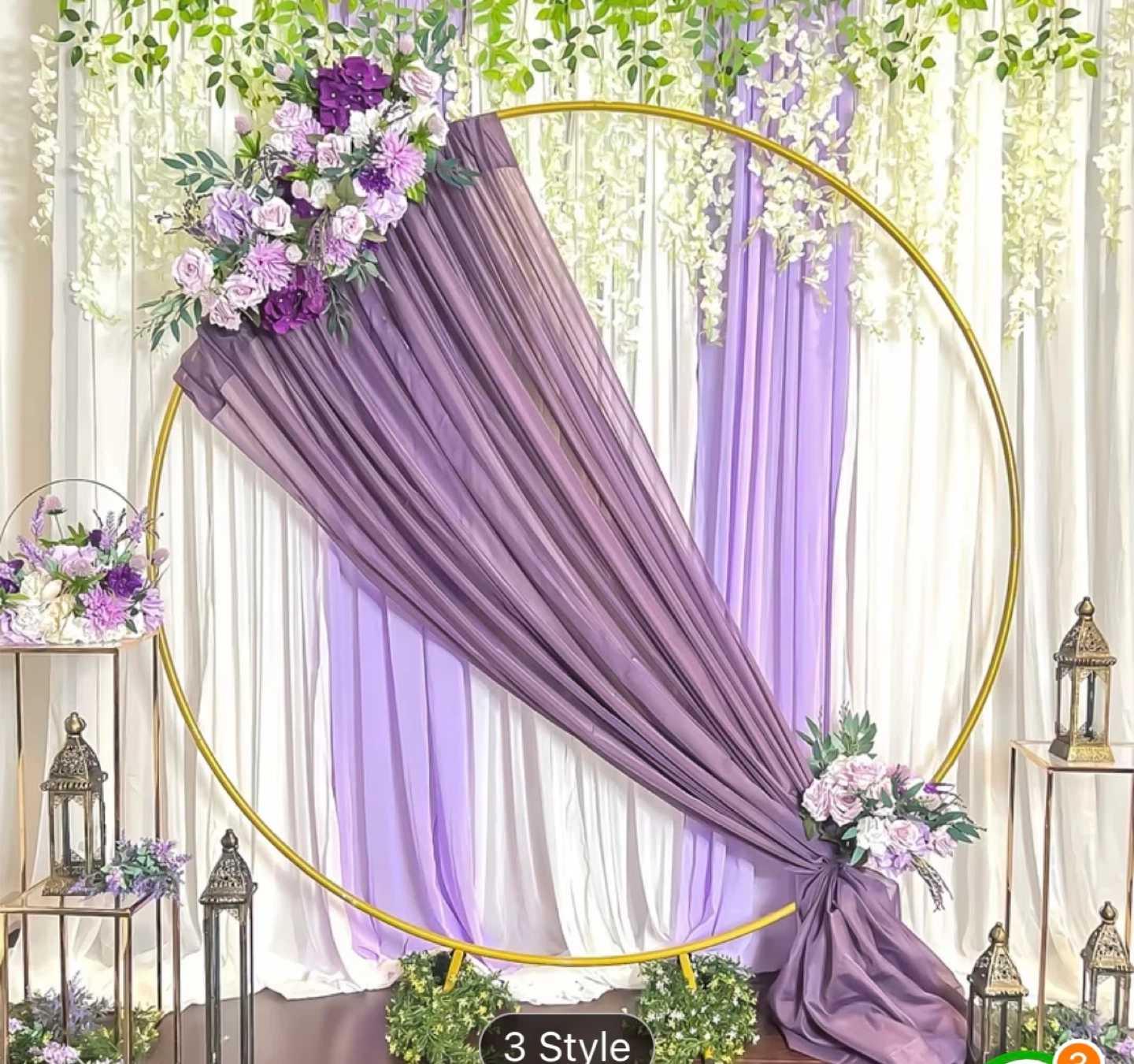 Round Arch Backdrop Stand Gold - photo 2