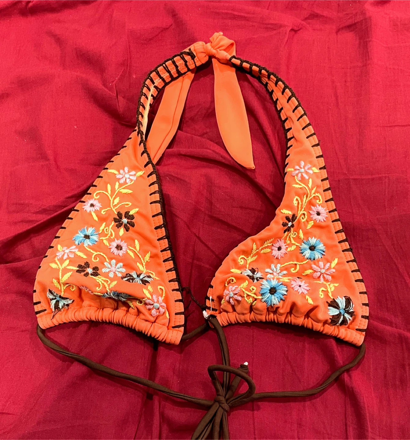 Billabong Orange Bikini Top and Bottom Set