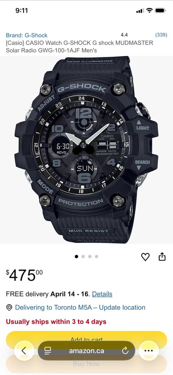 CASIO Watch G-SHOCK G shock MUDMASTER Solar Radio GWG-100 Men's - photo 2