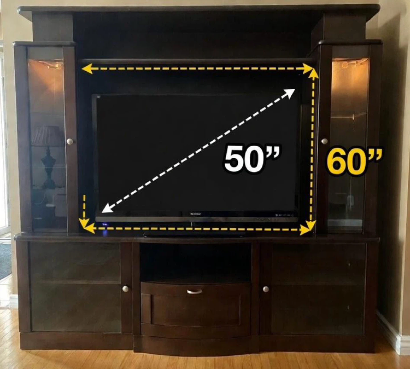 Dark Brown Entertainment Unit - 71" W x 68" H x 18" D - photo 2