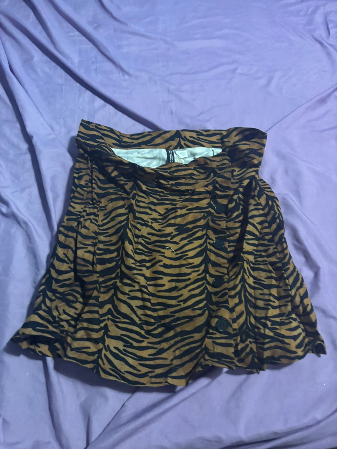 Divided Tiger Print Skirt - Size 14