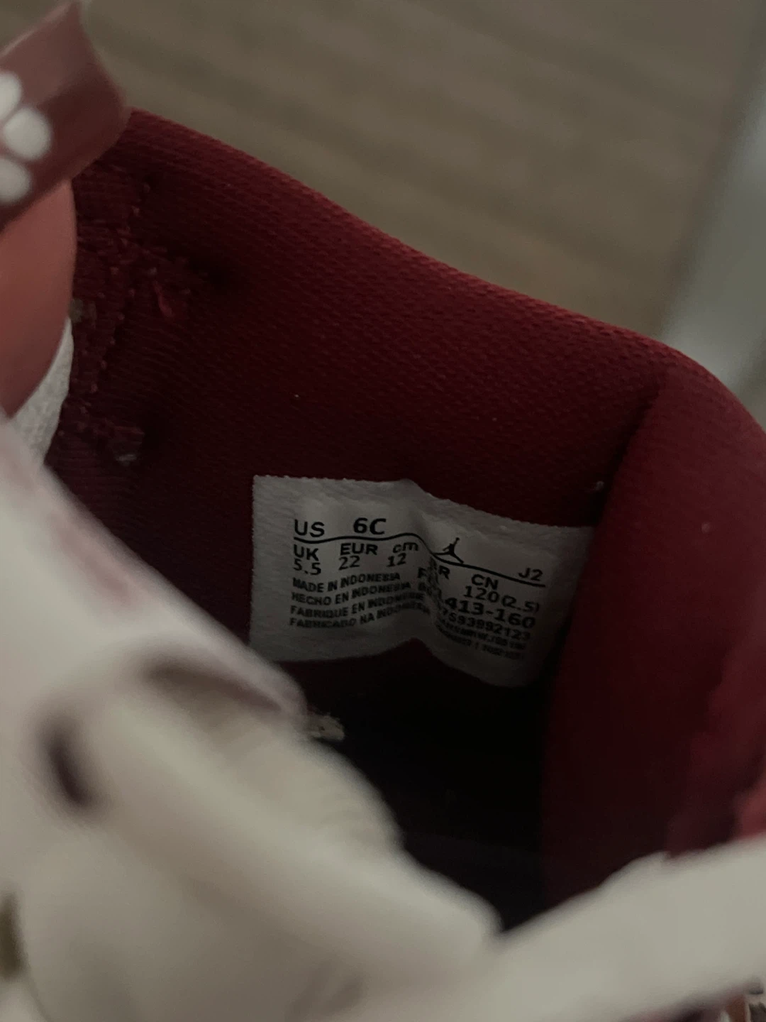 Nike Air Jordan 1 Crib Shoes - Red/White - Size 6C - photo 4