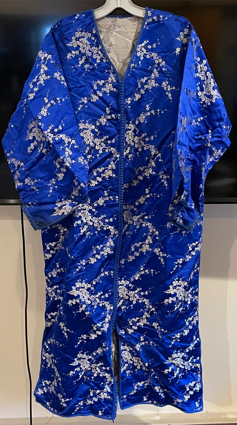 Blue Floral Pattern Kimono Robe - photo 2