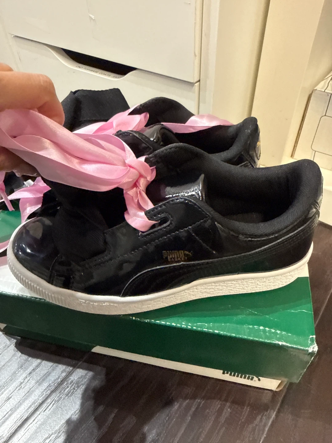 Puma Basket Heart Sneakers - Black Patent - photo 2