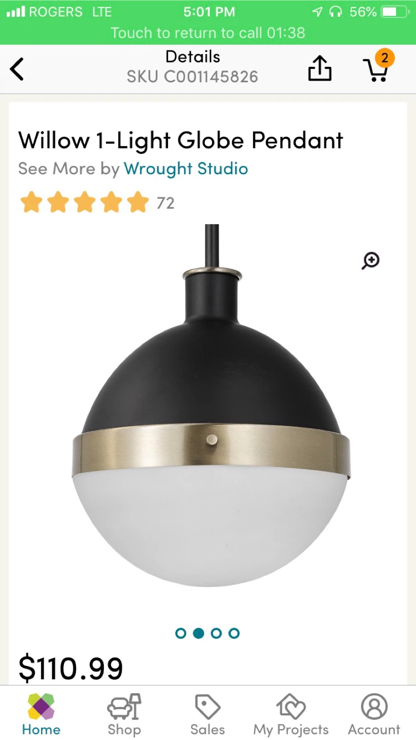 *brand new* Modern Globe Electric Bari Pendant Light - photo 4
