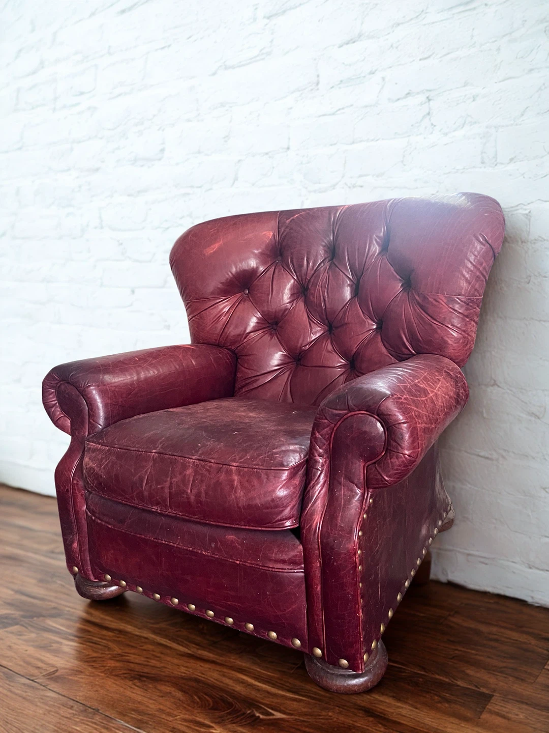 FREE Tufted Leather Club Chair - Pick Up Only - photo 3