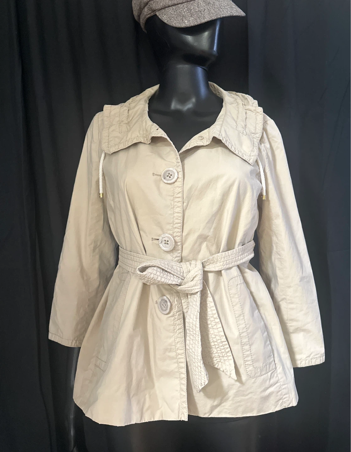 Women's Beige Trench Coat with Belt