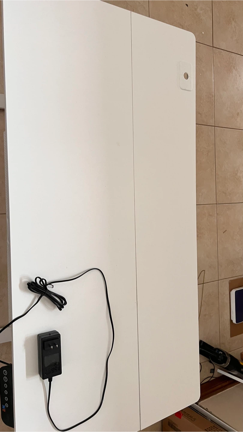 White Standing Desk with Power Adapter