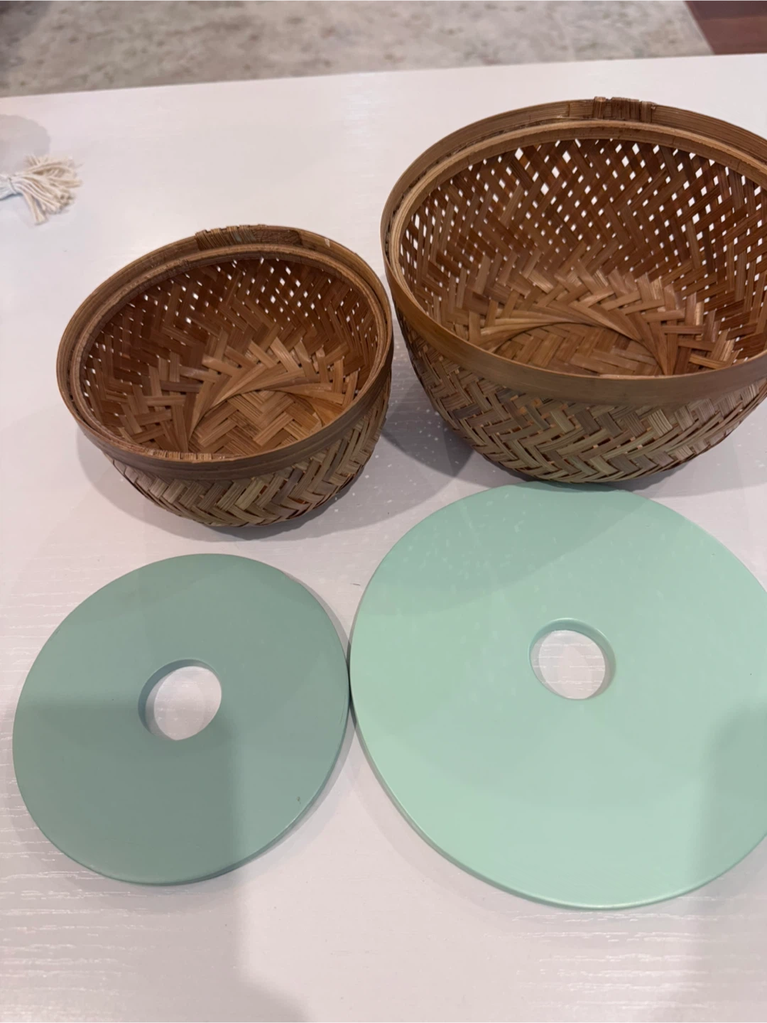 Set of 2 Woven Baskets with Lids - photo 3