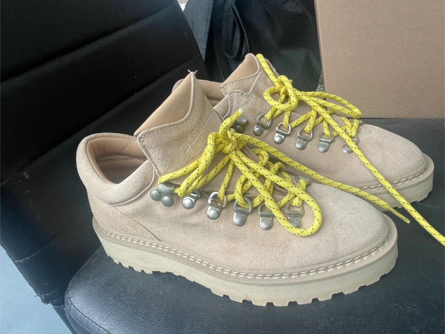 Diemme Hiking Boots Tan Suede Yellow Laces Made in Italy - photo 3