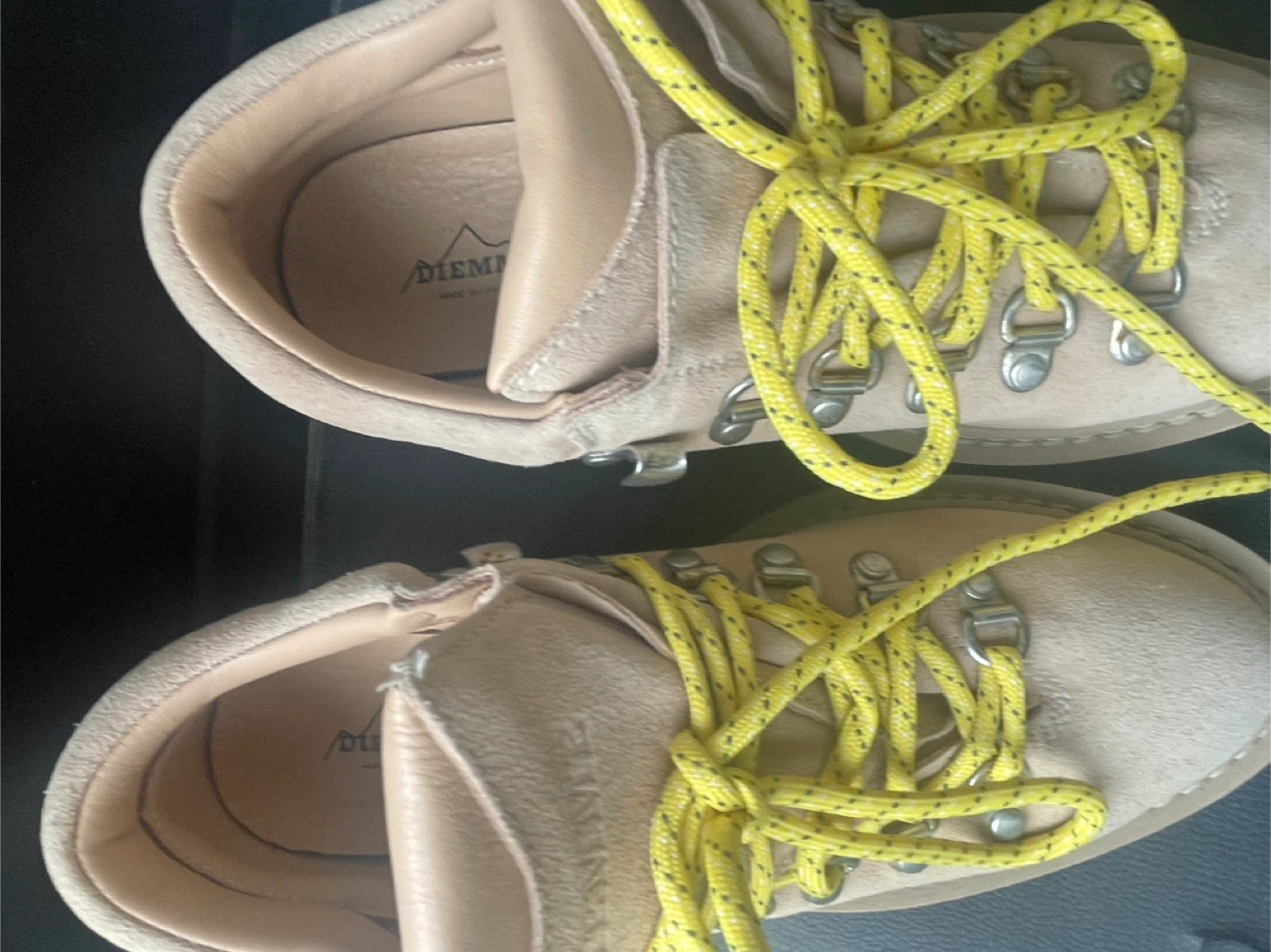 Diemme Hiking Boots Tan Suede Yellow Laces Made in Italy