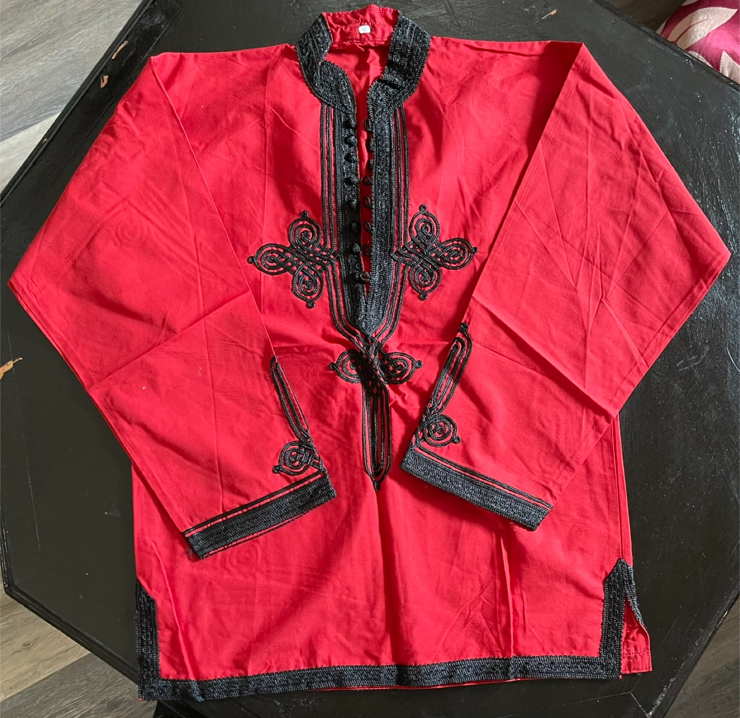 Red and Black Embroidered Tunic