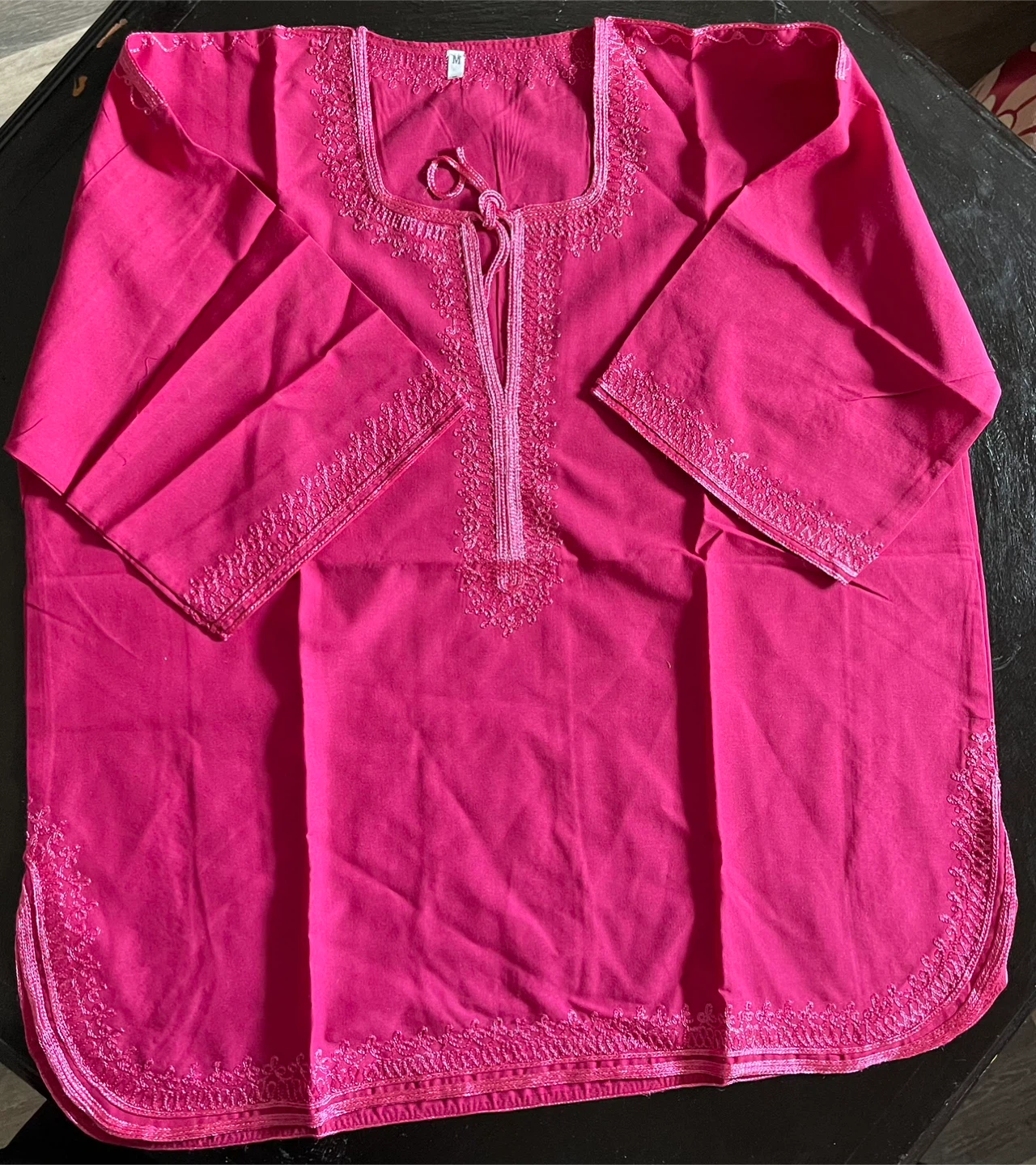 Pink Embroidered Tunic Top Size M