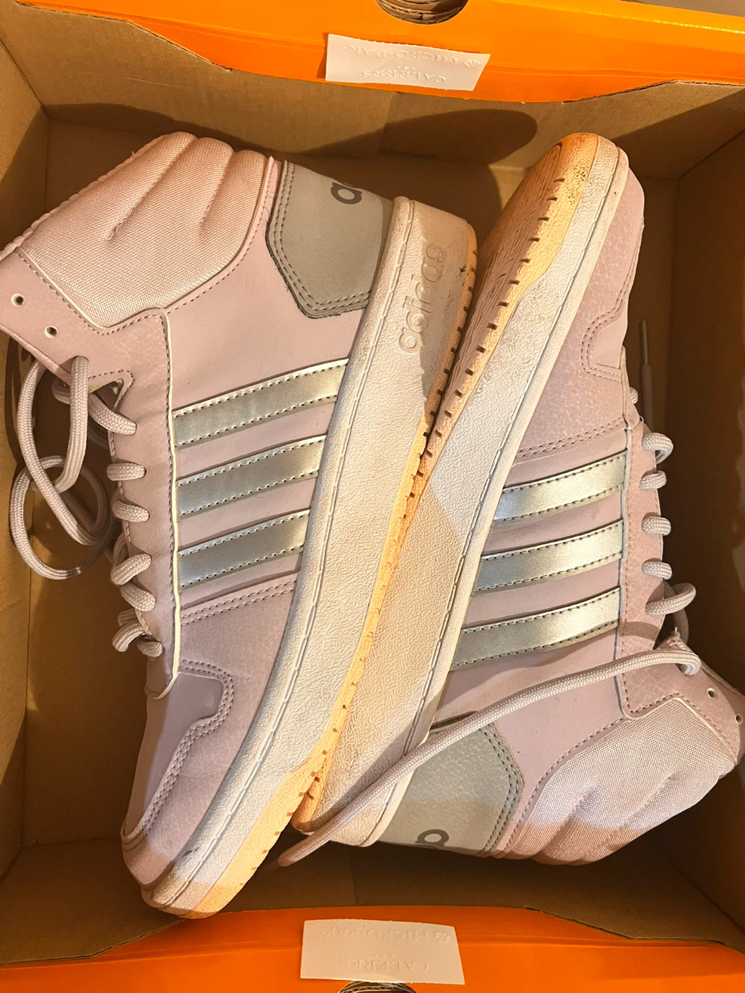 Adidas Women's High Top Sneakers - Pink/Silver, US 7