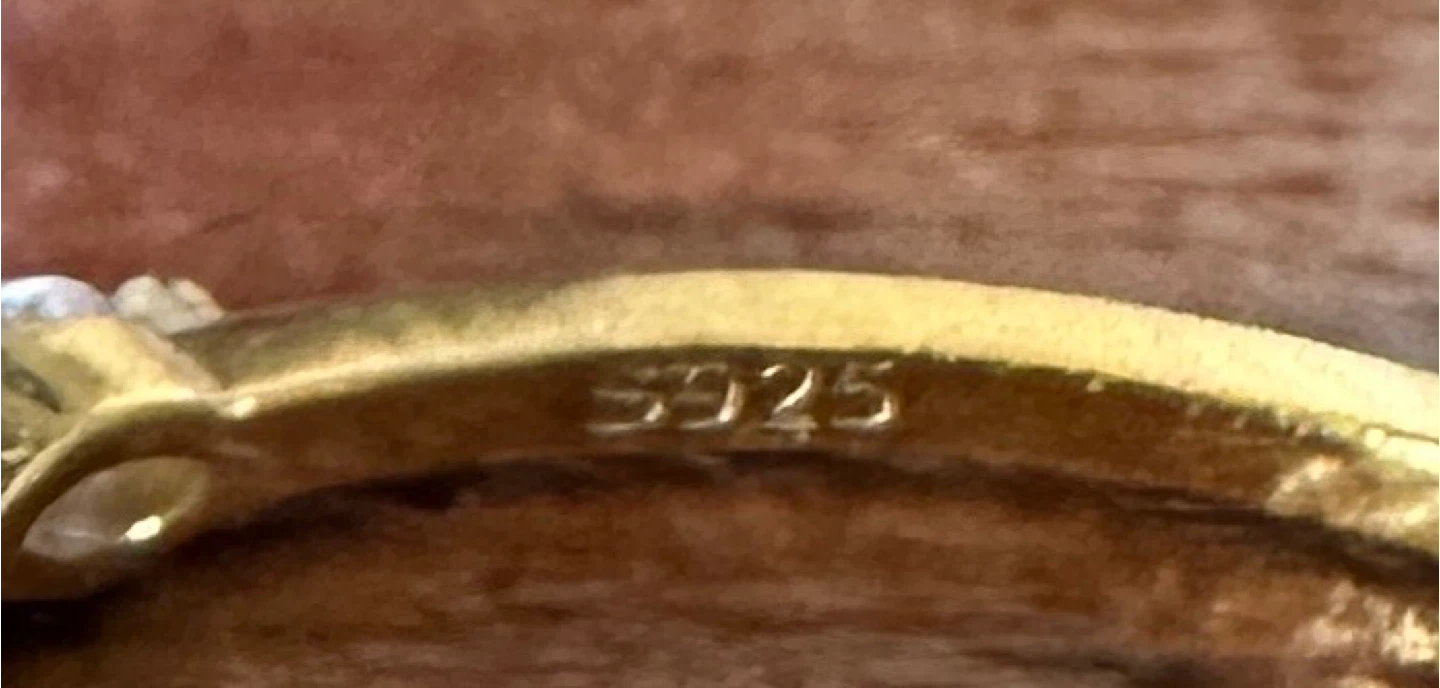 Gold-tone 925 Sterling Silver Marquise Cut Ring - photo 2