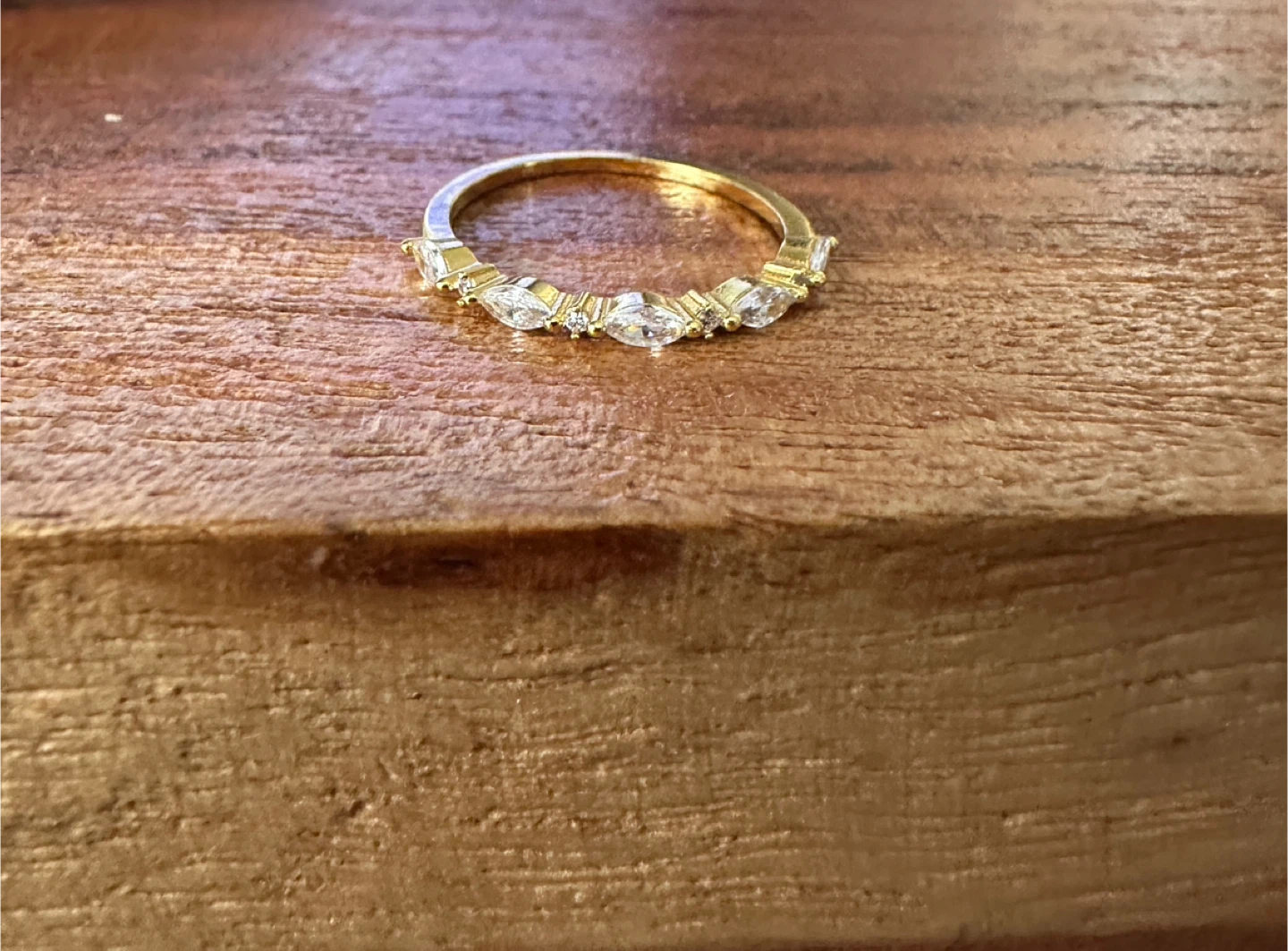 Gold-tone 925 Sterling Silver Marquise Cut Ring - photo 3