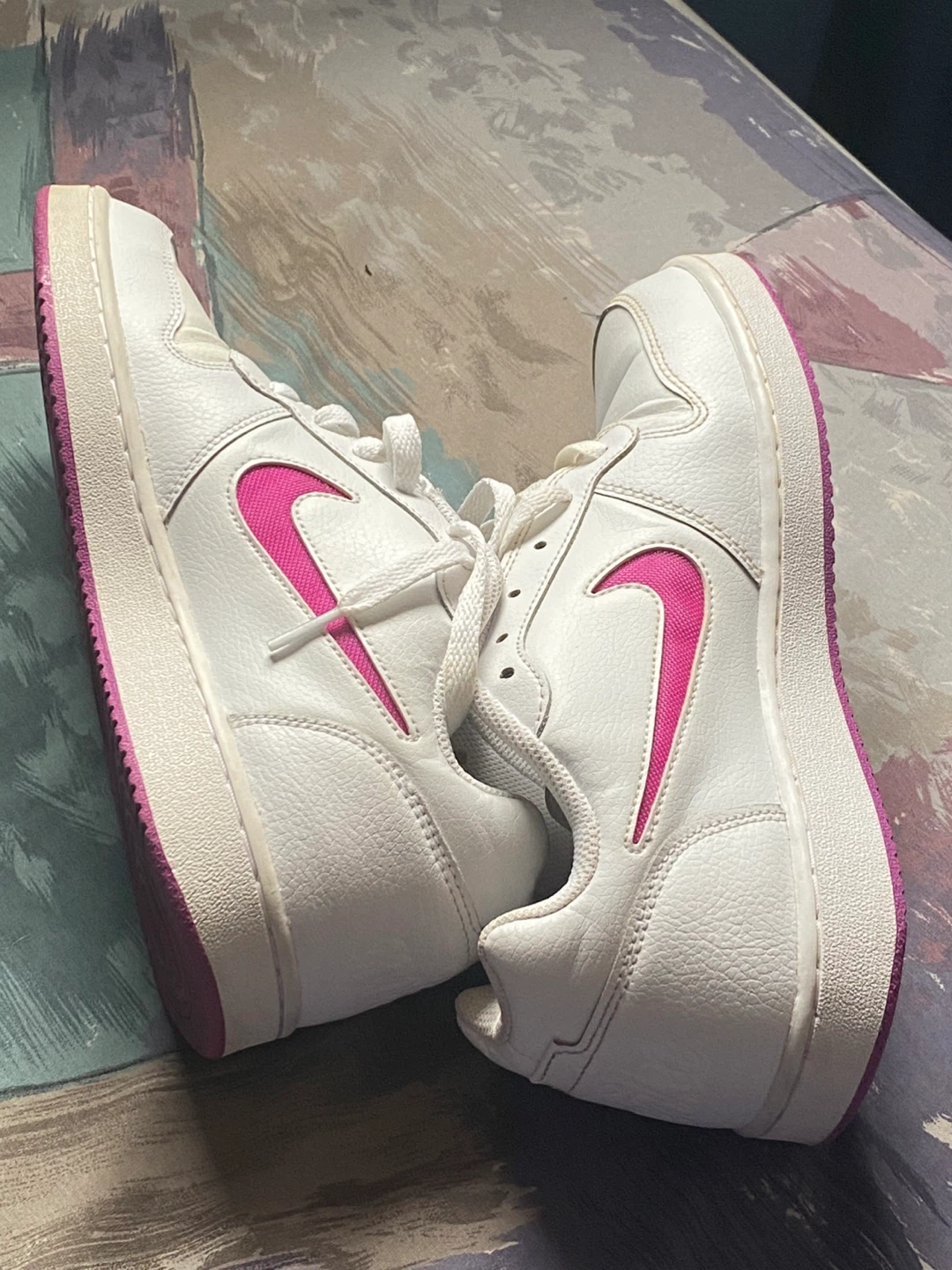 Nike Women's White and Pink Sneakers-10 - photo 2