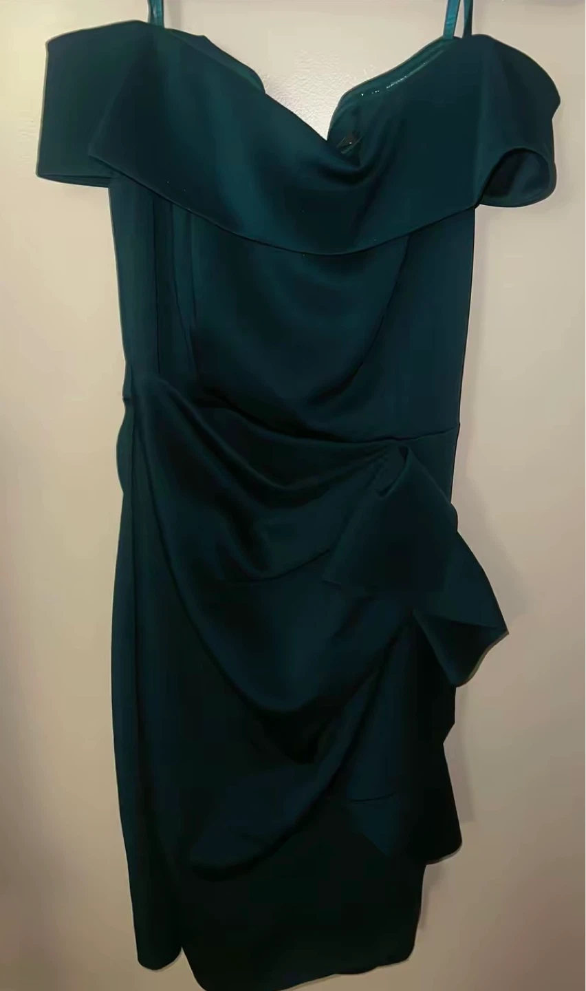 Laura Petites Teal Off-the-Shoulder Dress Size 10 - photo 2