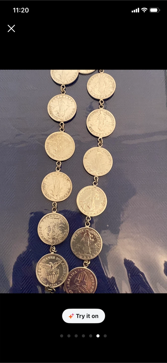 Silver Coin Necklace Coins same size as a nickel - photo 5