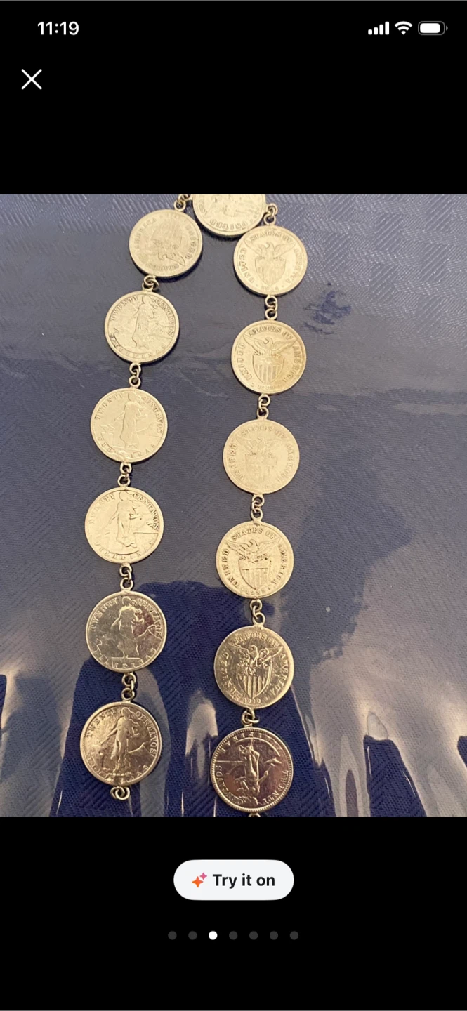 Silver Coin Necklace Coins same size as a nickel - photo 3