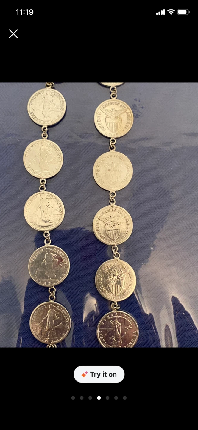 Silver Coin Necklace Coins same size as a nickel - photo 2