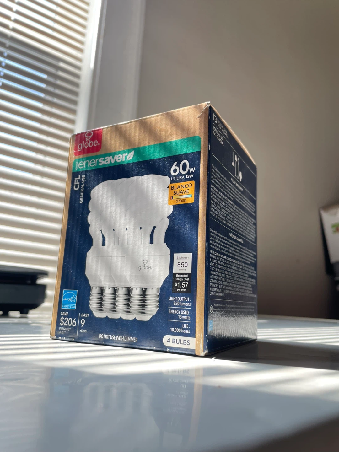 Globe Electric 60W Equivalent CFL Light Bulbs (4 Count) - photo 3