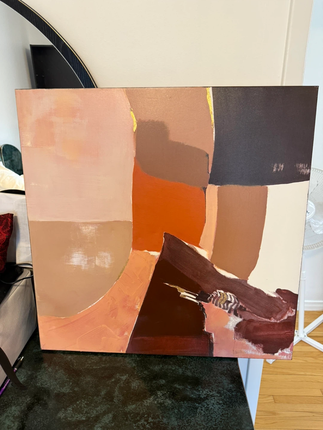 Neutral Abstract Canvas Wall Art (Structube)