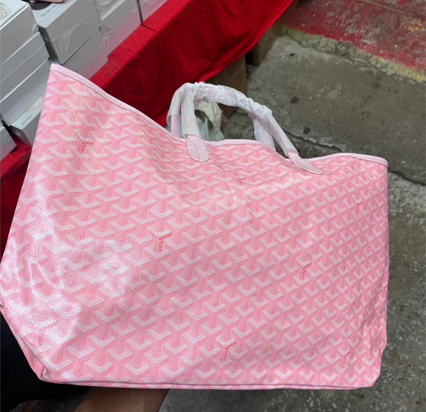 Pink Goyard St Louis Tote Bag