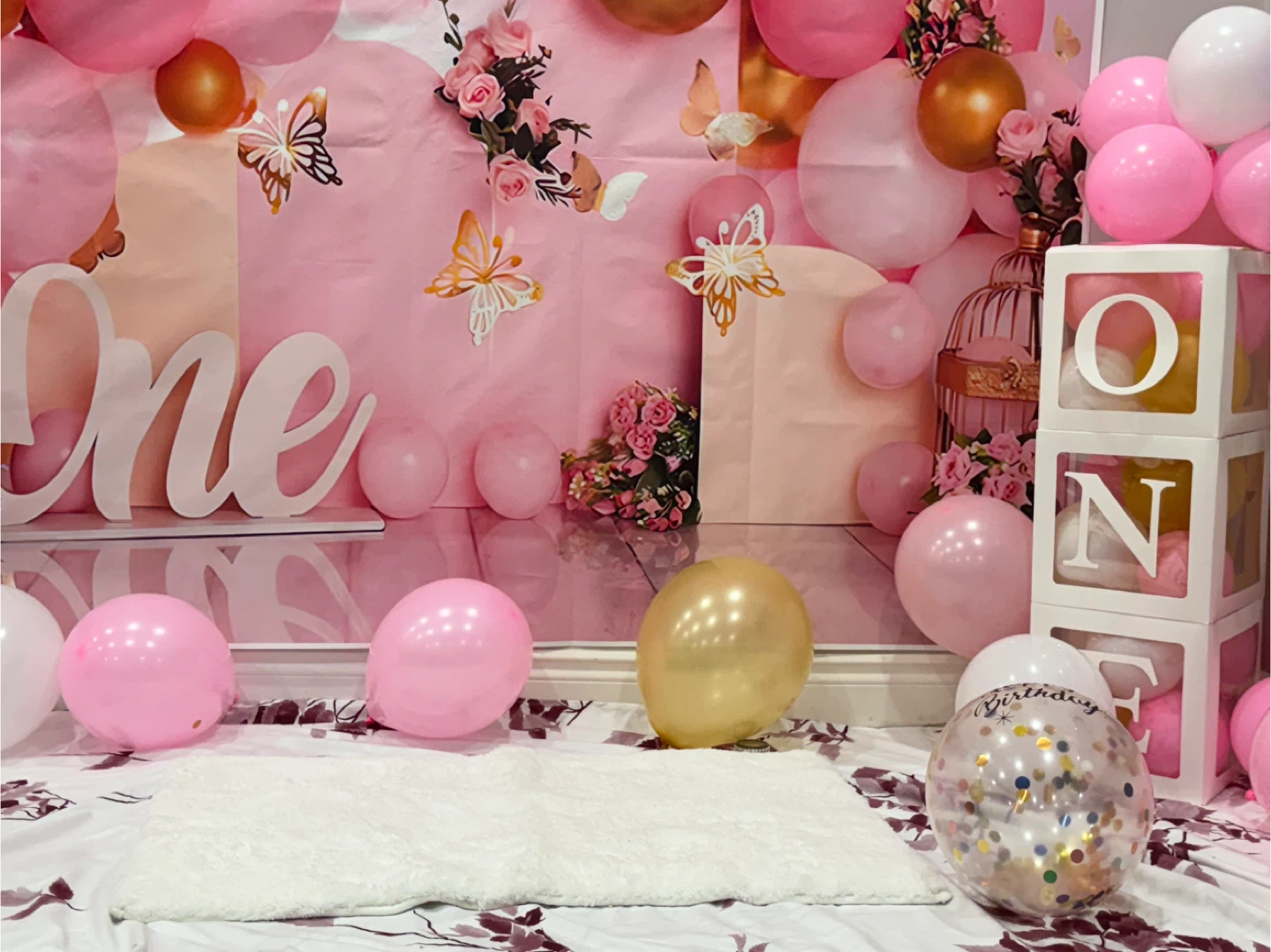 Pink Butterfly Birthday Party Decor Set - photo 2