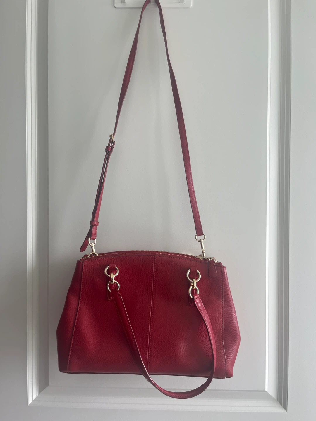 Coach Red Leather Satchel Bag - photo 2