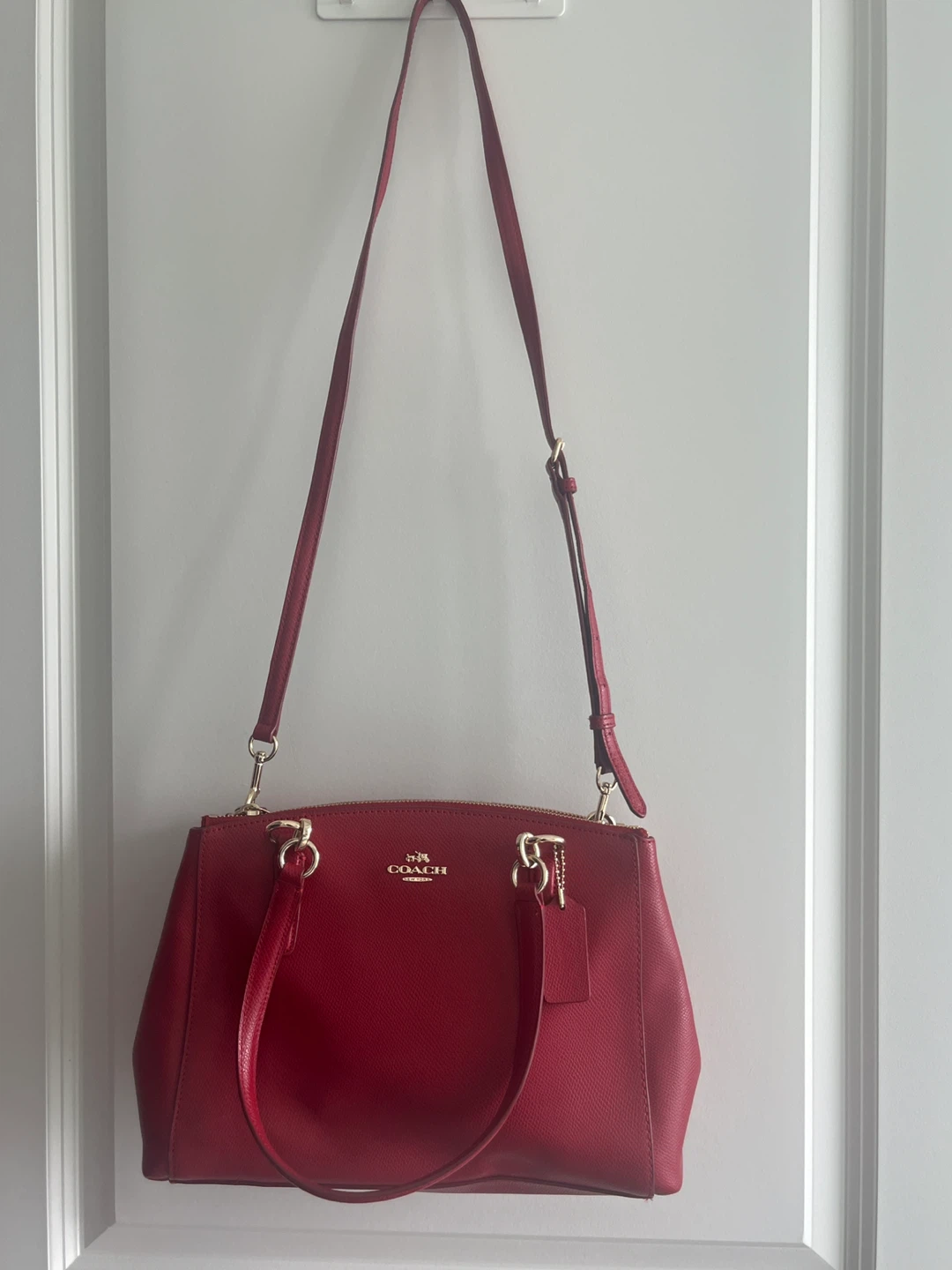 Coach Red Leather Satchel Bag