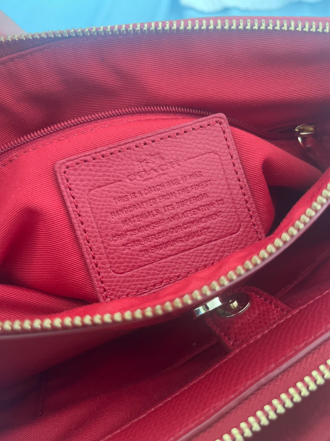 Coach Red Leather Satchel Bag - photo 5