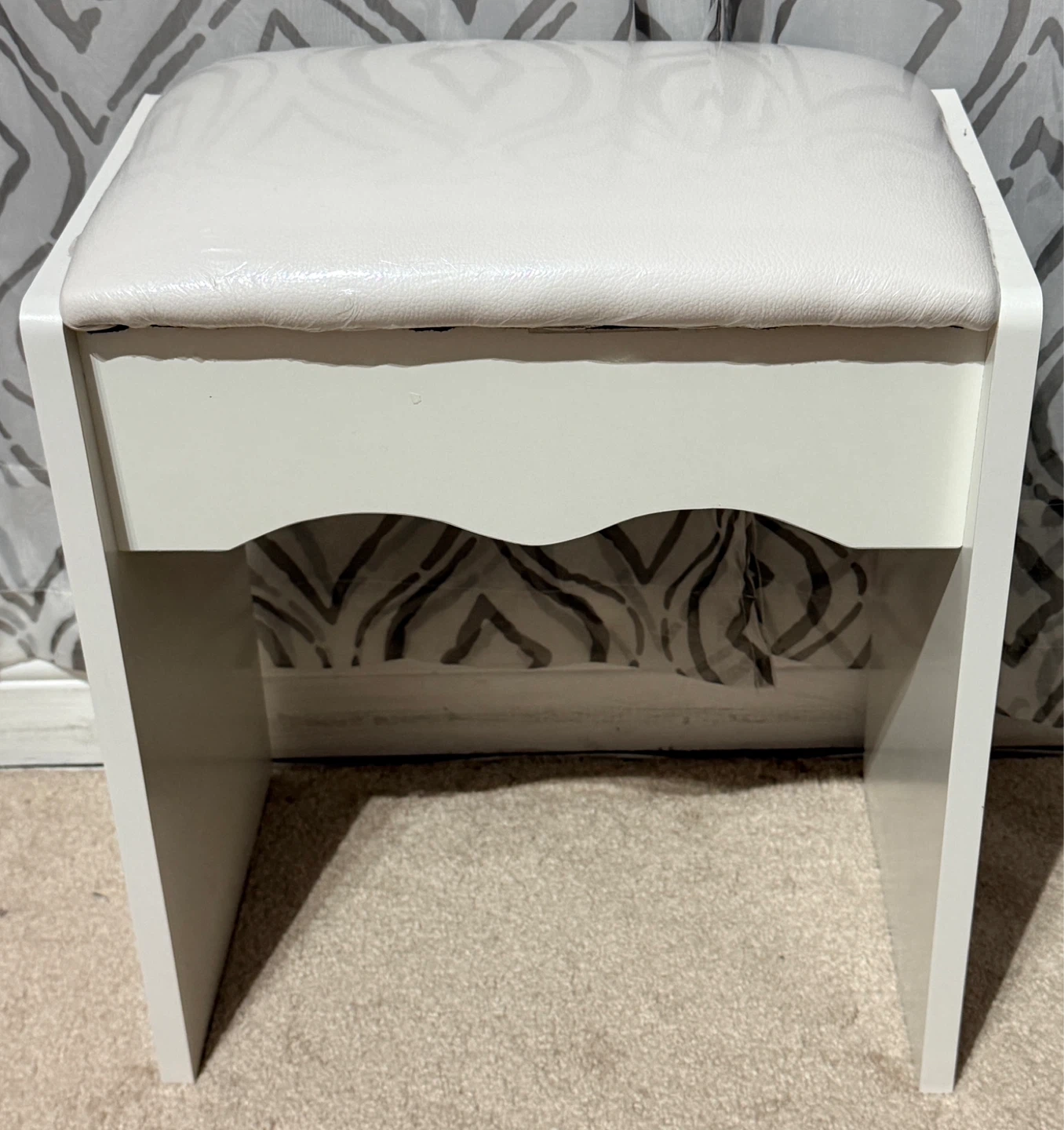 White Vanity with stool