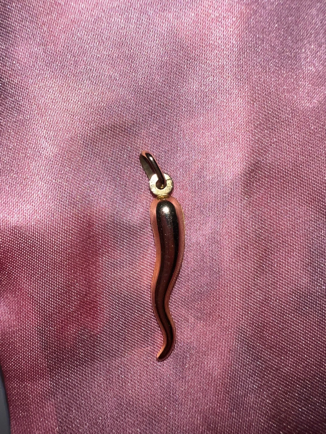10 K Gold Tone Italian Horn Charm Pendant