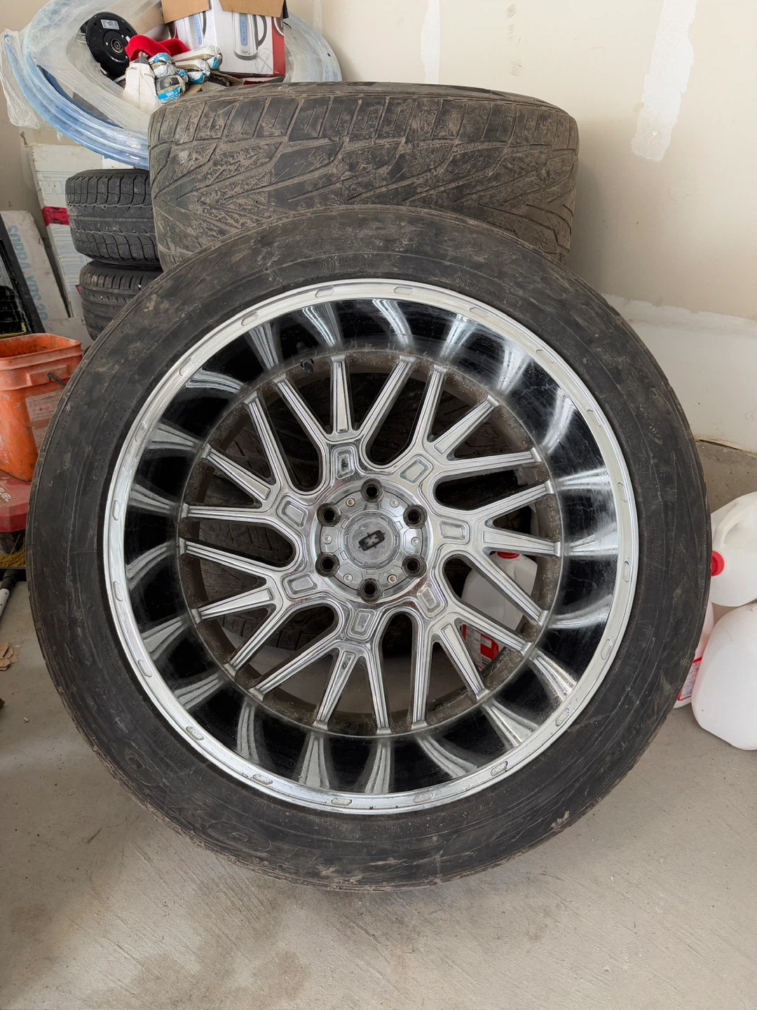 Set of 4 Chrome Rims and Tires 305/45R22 - photo 2